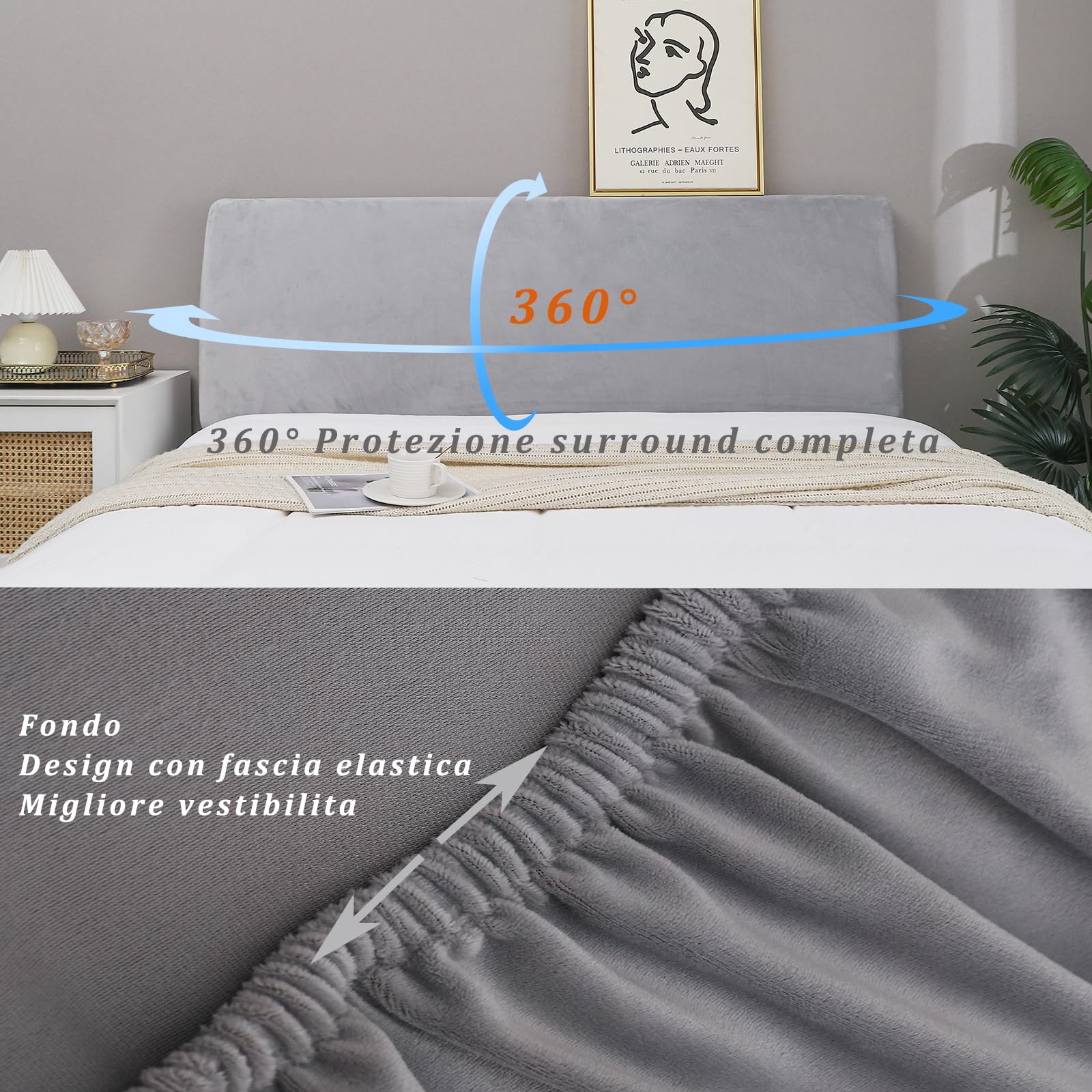 WYJHNL Copertura testiera Letto, Copri Testata Letto Matrimoniale Elastica Fodera Protezione Stampa Testata Elastico all-Inclusive Coperchio Europeo Soft Cover Lavabile 140-170cm 101