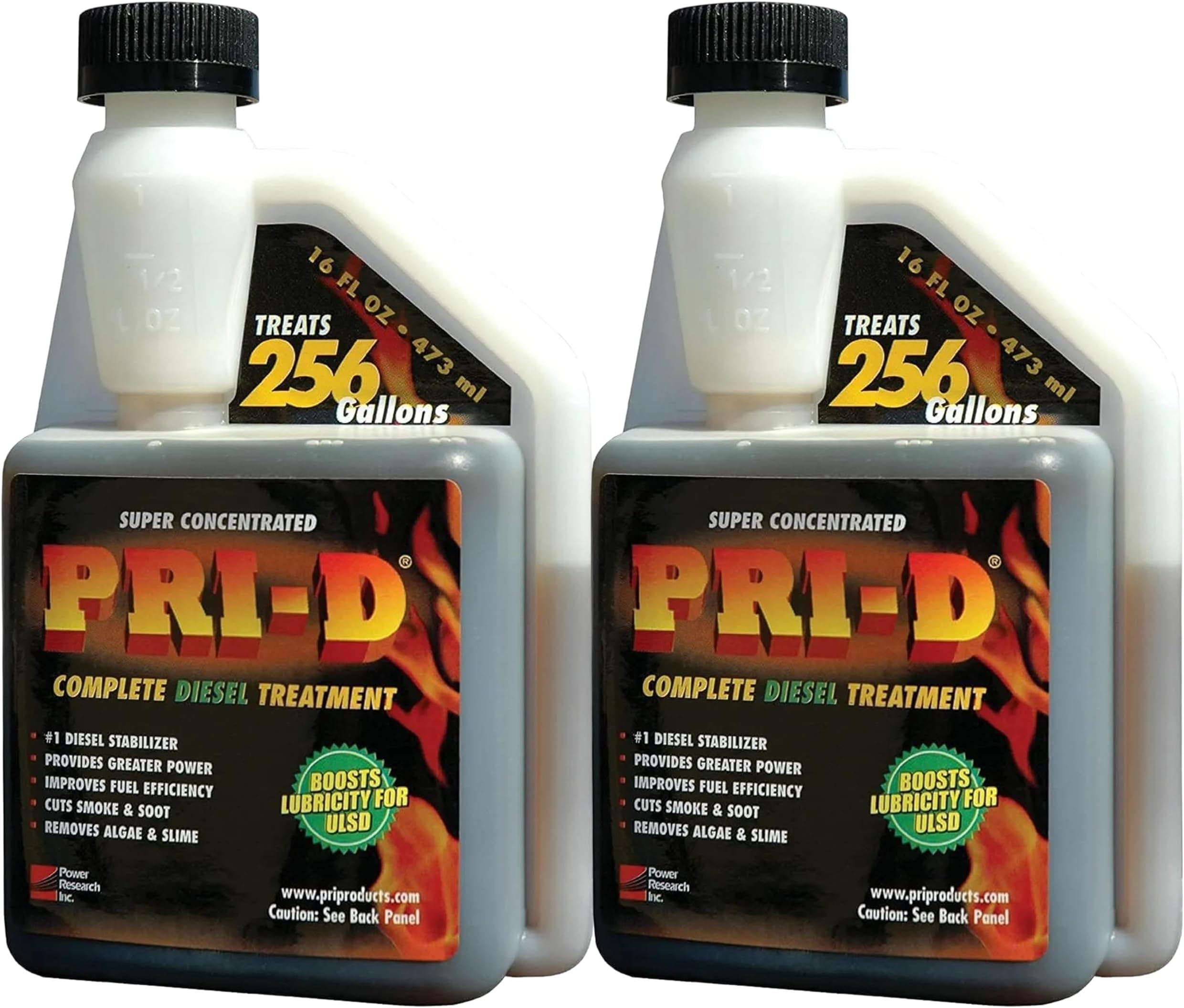 PRI-D Diesel Fuel Treatment and Stabilizer 16 oz (Pack of 2) Super Concentrated Formula Improves Lubricity & Fuel Stability, Enhances Engine Performance, Reduces Emissions, Protects Diesel Fuel System
