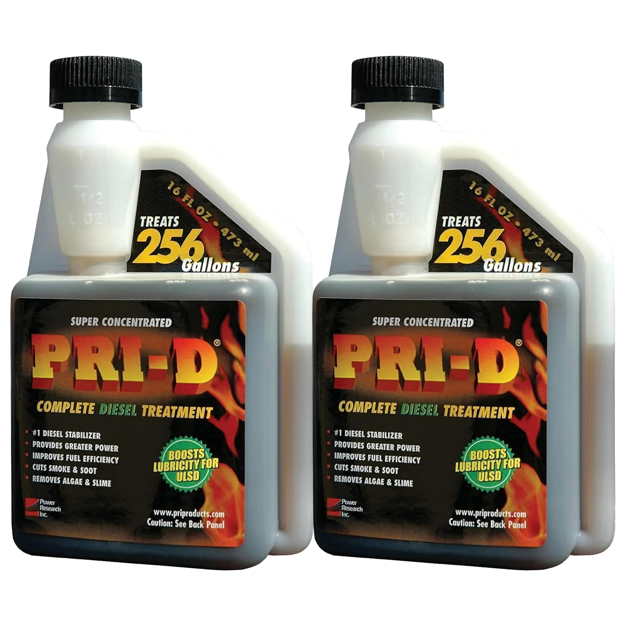 PRI-D Diesel Fuel Treatment and Stabilizer 16 oz (Pack of 2) Super Concentrated Formula Improves Lubricity & Fuel Stability, Enhances Engine Performance, Reduces Emissions, Protects Diesel Fuel System