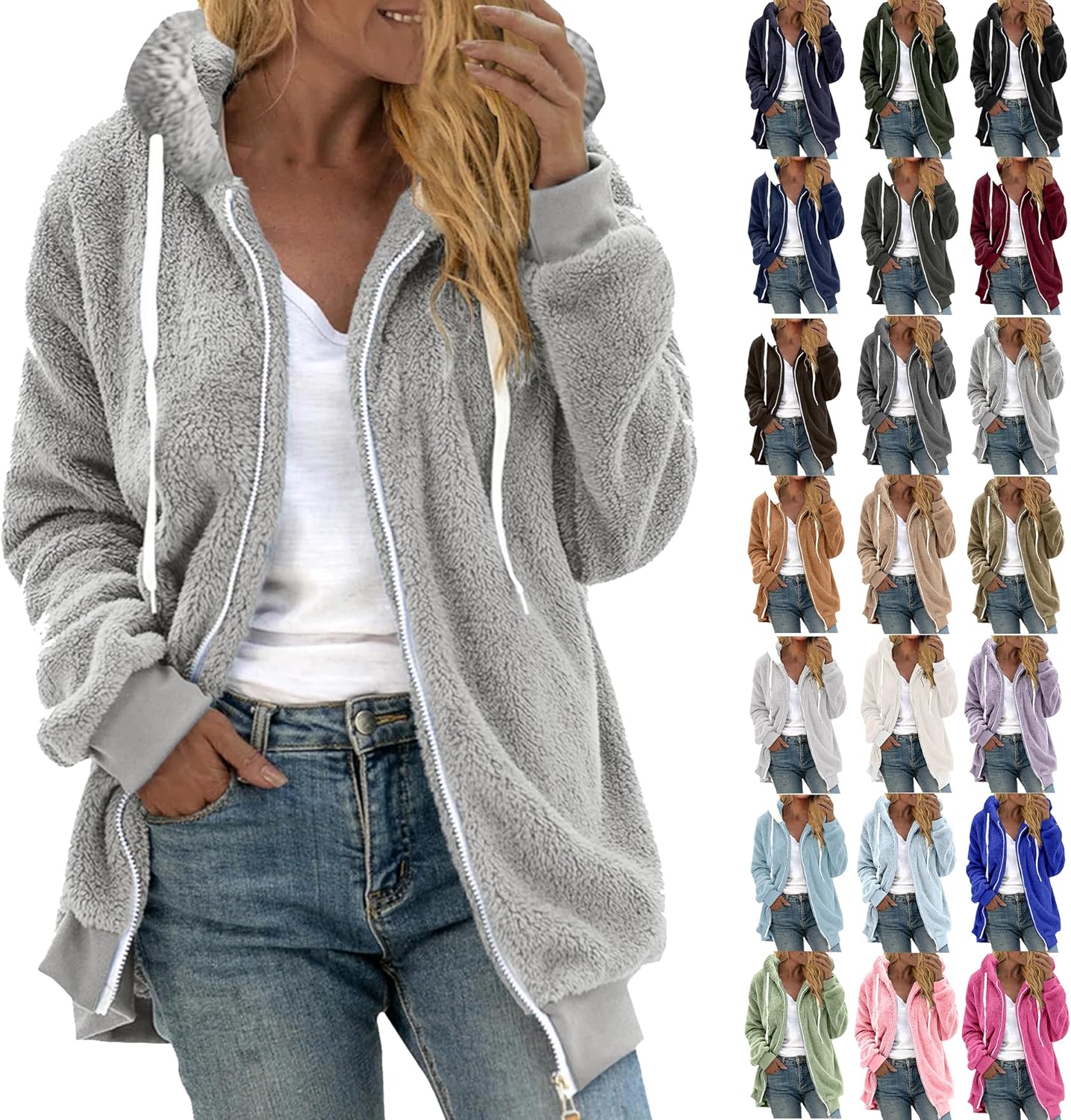 Damen Fleecejacke Mit Kapuze - Warme Sweatjacke Für Herbst & Winter