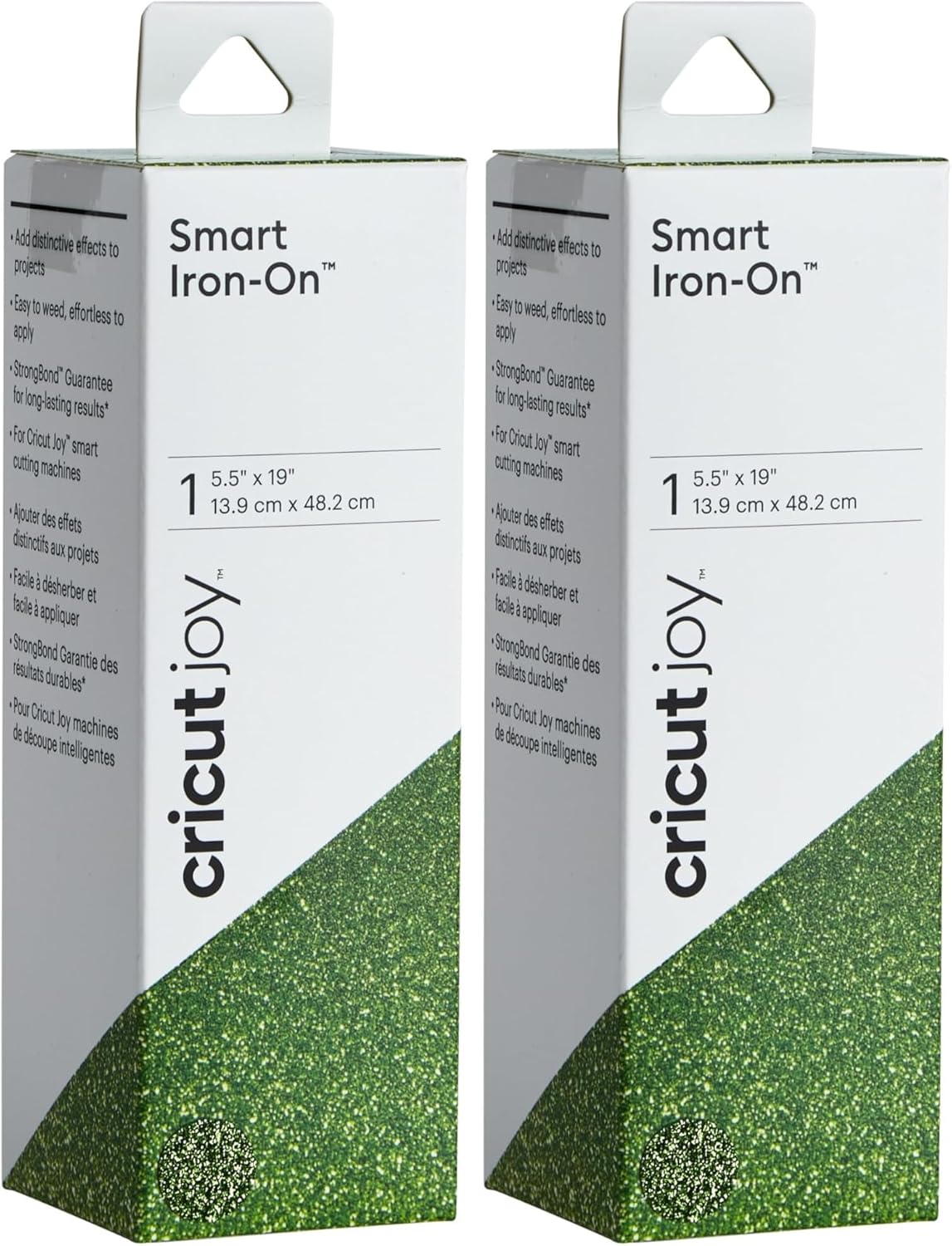 Cricut Joy Smart Glitter Iron On - Red, 2-Pack (5.5"x19" Rolls) - HTV Heat Transfer Vinyl, Compatible with Cricut Joy Machine