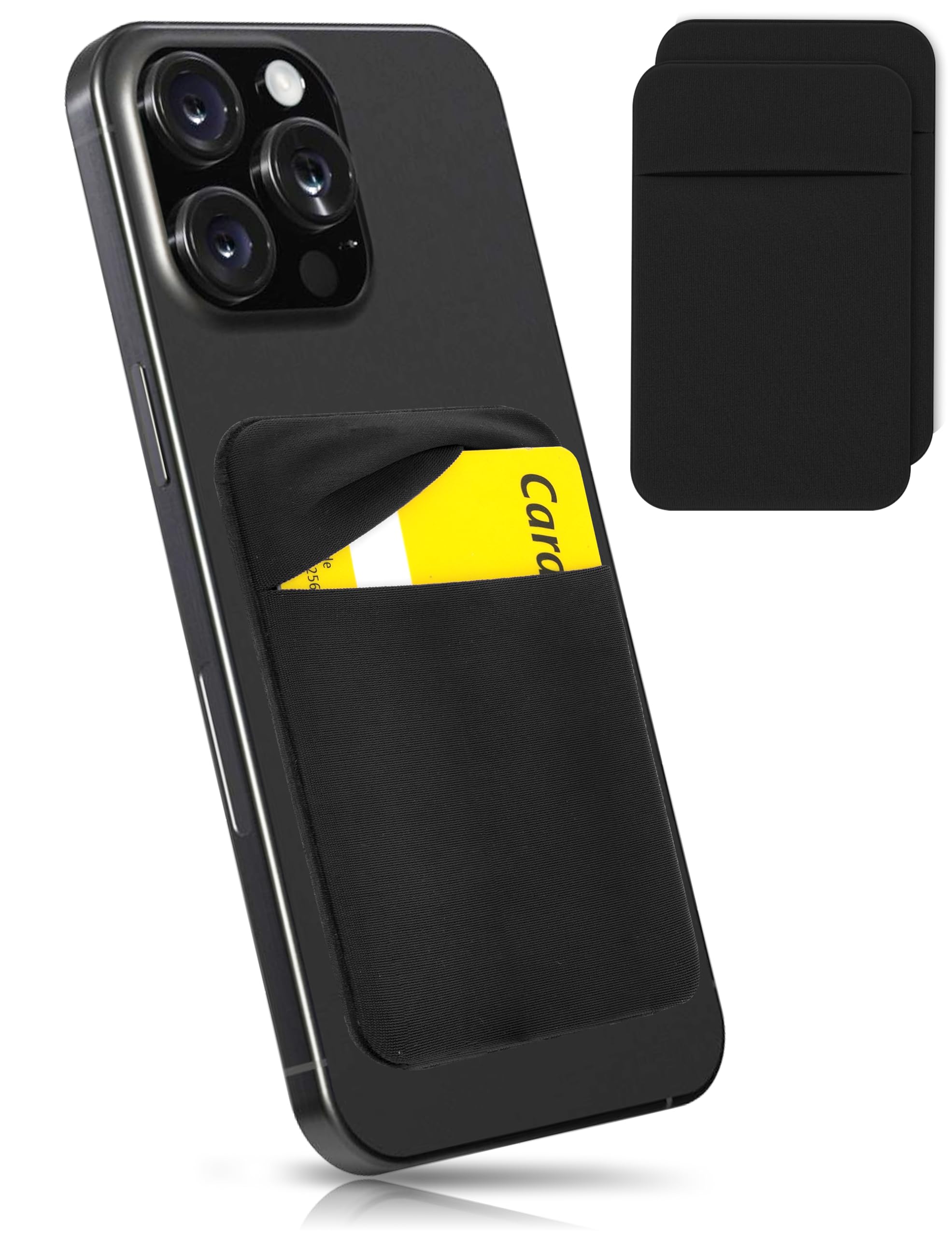 MyGadget 2X Portafoglio per Smartphone X 1 Tasca - Protezione RFID e NFC – Porta Carte di Credito Cuffie o Soldi - Wallet per Cellulare da incollare - Nero