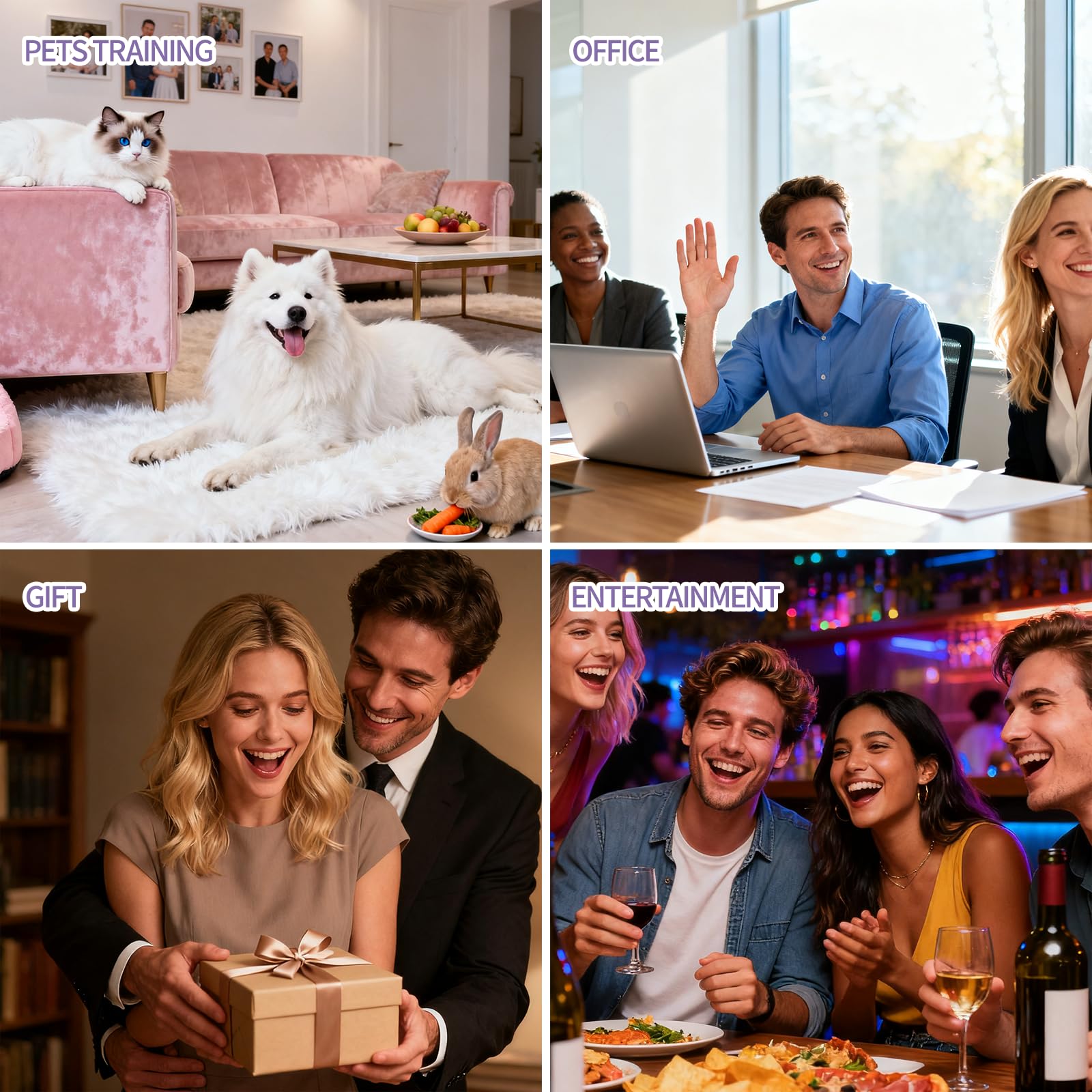Pulsanti per Cani Parlare, Registrabili con Suono 30 Secondi, Buzzer Button, Pulsante per l'addestramento del Cane, per Animali Domestici Comunicazione e Addestramento, Confezione da 4
