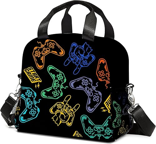 Miniatura 10 de Bolsa de almuerzo reutilizable con aislamiento térmico de gran capacidad para niños y niñas, bolsa enfriadora impermeable con correa ajustable para