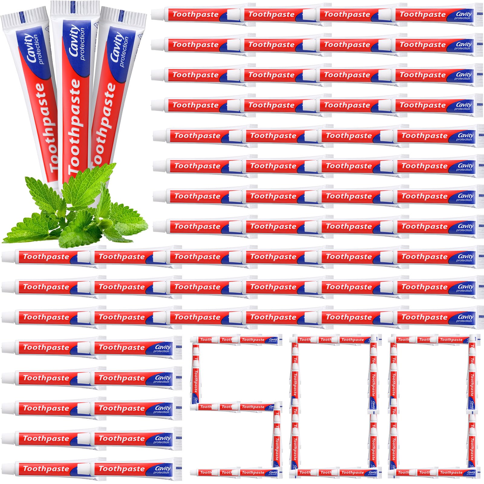 Dimsile Mini Toothpaste Bulk Travel Size 0.35oz for Bad Breath, Helps Freshens Breath, Whitens Teeth Regular Disposable Mint Toothpaste for Home Hotel