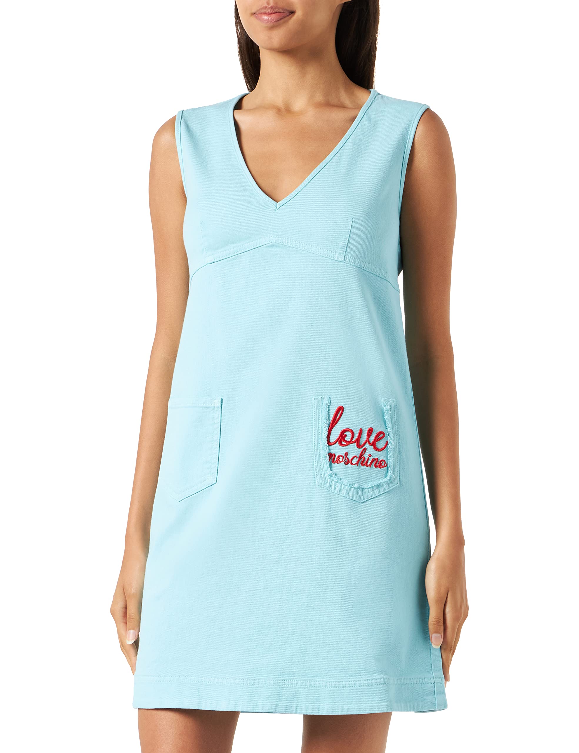 Robe Love Moschino Turquoise Avec Capuche - Taille 40 (L) - Coton - Neuve Avec étiquettes