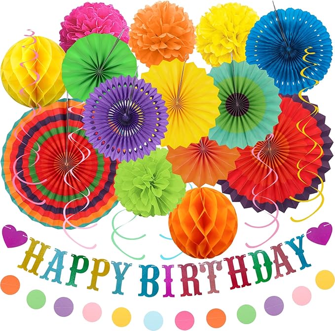 Kit Decoración Fiesta Multicolor 22 Piezas