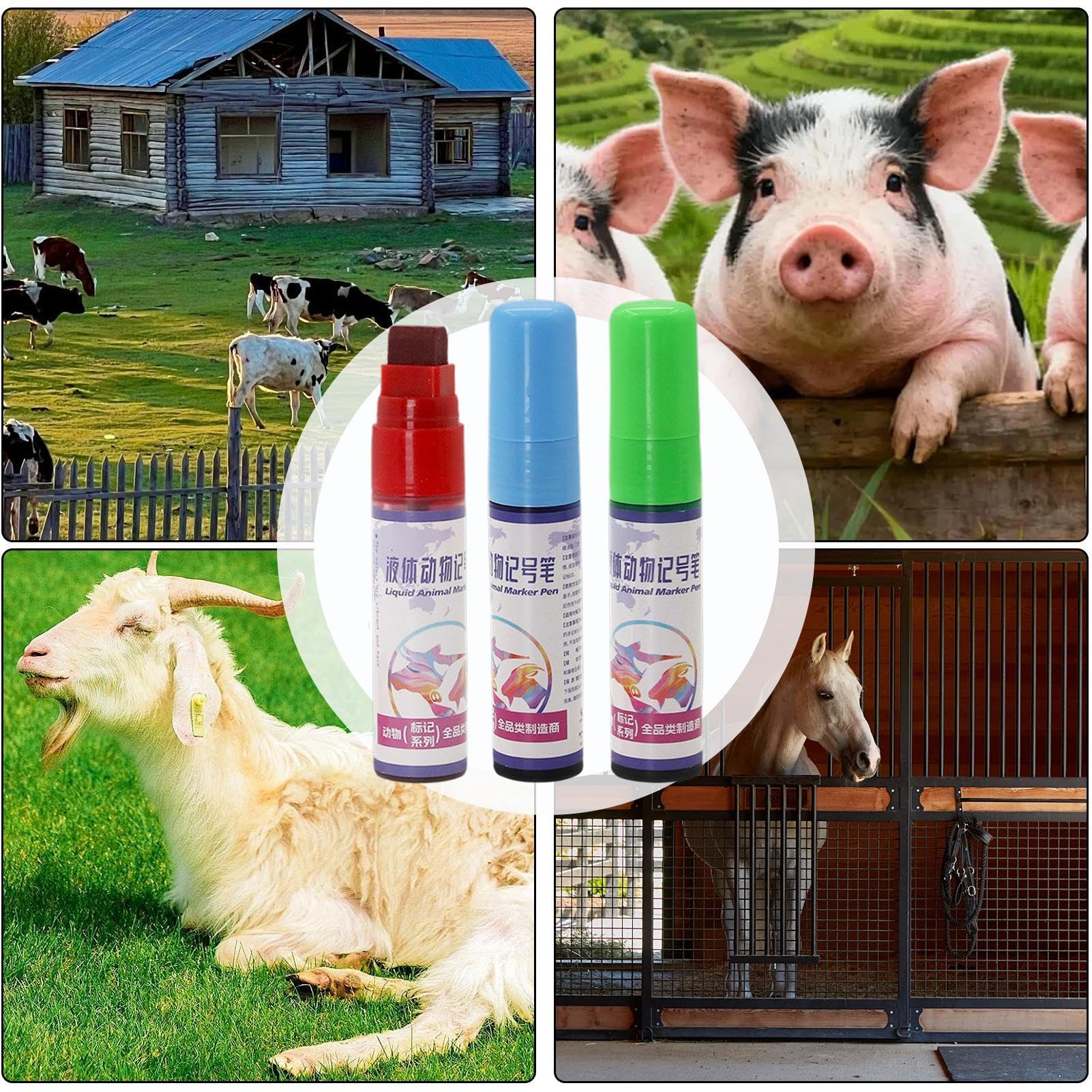 Peinture de Marquage pour Bétail,Lot De 3 Crayons D'Identification Pour Animaux,Crayons de Marquage pour Ovins - pour Bovins, Ovins, Caprins et l'Agriculture