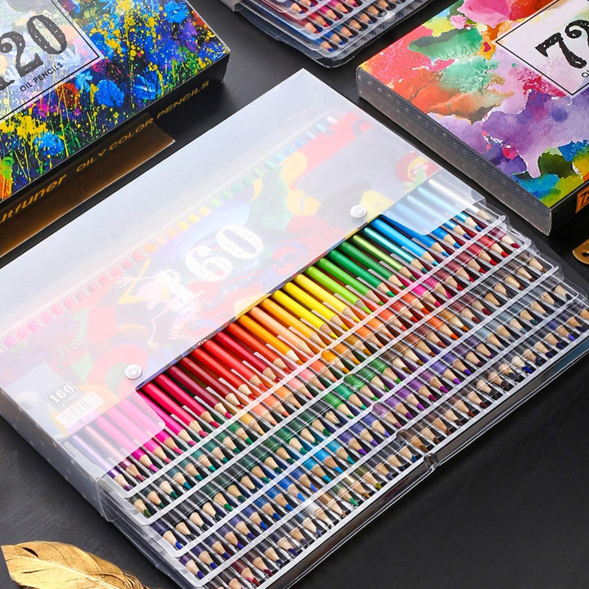 VIDOO 48/72/120/160 Farben professionelle Öl farbige Bleistifte Set Künstler Malerei Skizze Holz Farbe Bleistift Schule Kunst liefert - 160 Colors