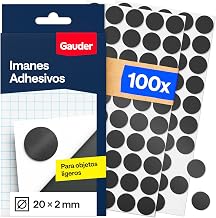 GAUDER Magnetic Dots – Round Adhesive Magnets for Crafts, Fridge, Office and School – Self-Adhesive Patches for Notes, Photos and Light Objects (100 Pieces – 20 x 2 mm)