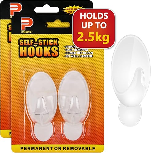 Miniatura 9 de Ainiv Gancho autoadhesivo, 2 paquetes de 4 ganchos grandes con tiras adhesivas (quitar sin daños), ganchos de pared multifuncionales, ganchos