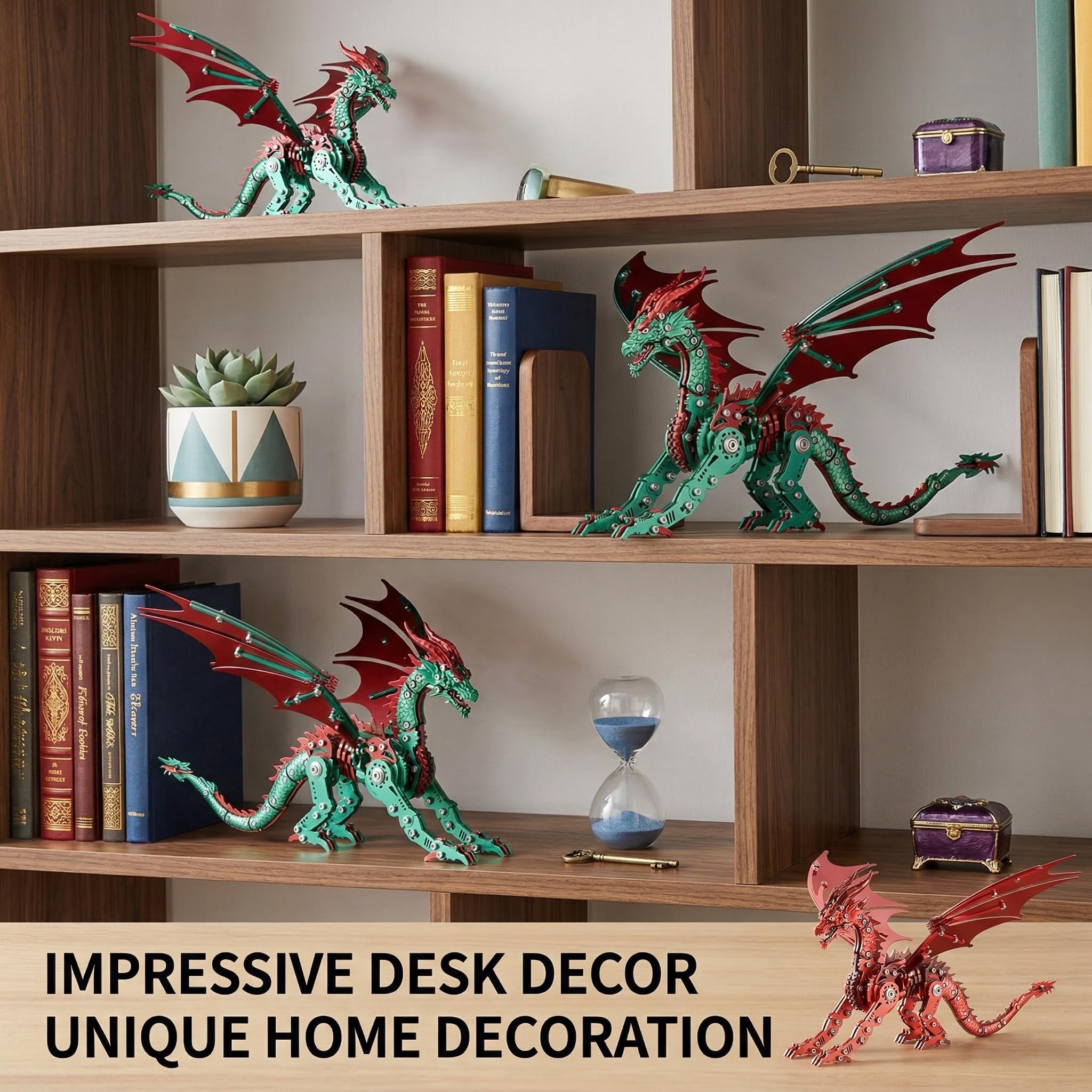 LONGPIN 3D Puzzles for Adults,Metal Dinosaur Puzzle Building Set,Collectible Mechanical Engineering Crafts for Home Office Decoration & Gift(Gold)