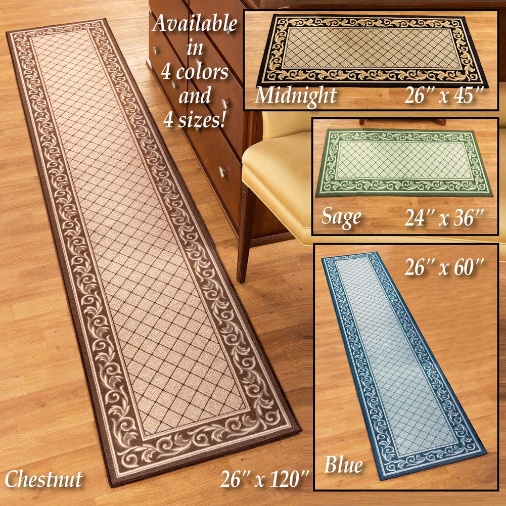 Amazon.com: Collections Etc Floral Scroll Basket Weave Rug with
