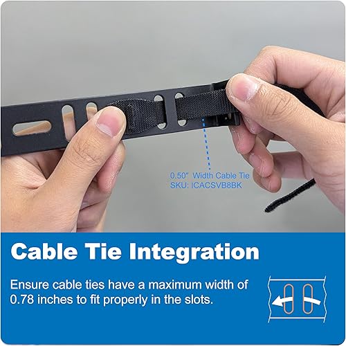 Miniatura 8 de ICC Soporte metálico para gestión de cables en forma de L, paquete de 25  Organizador para centros de datos, racks de red y cableado estructurado