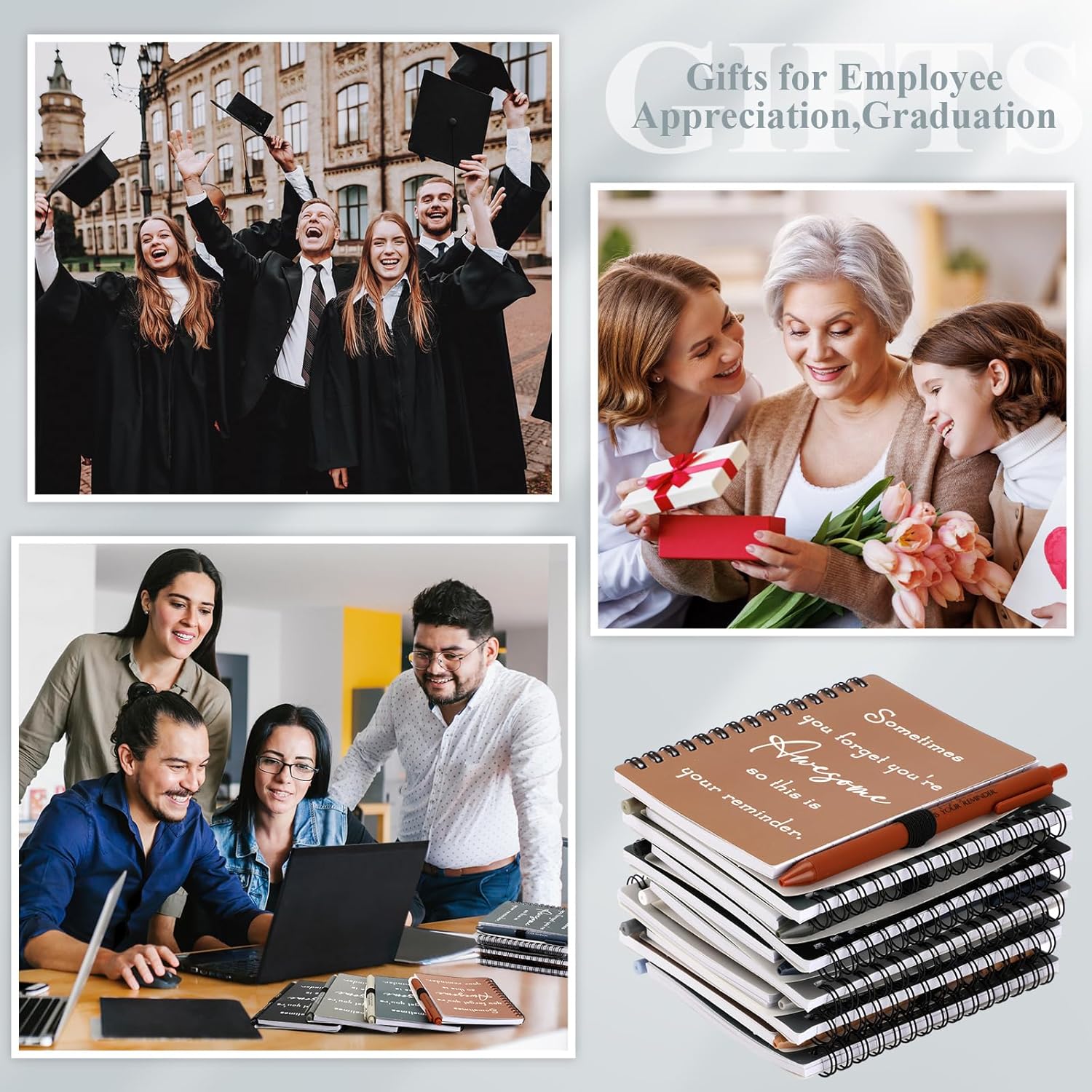 Honoson 50 Sets 2026 Employee Appreciation Gifts Bulk Small Inspirational Notebooks Notepads with Motivational Pens for Coworker Volunteer Team Staff Teacher Nurse Social Worker Office Supplies