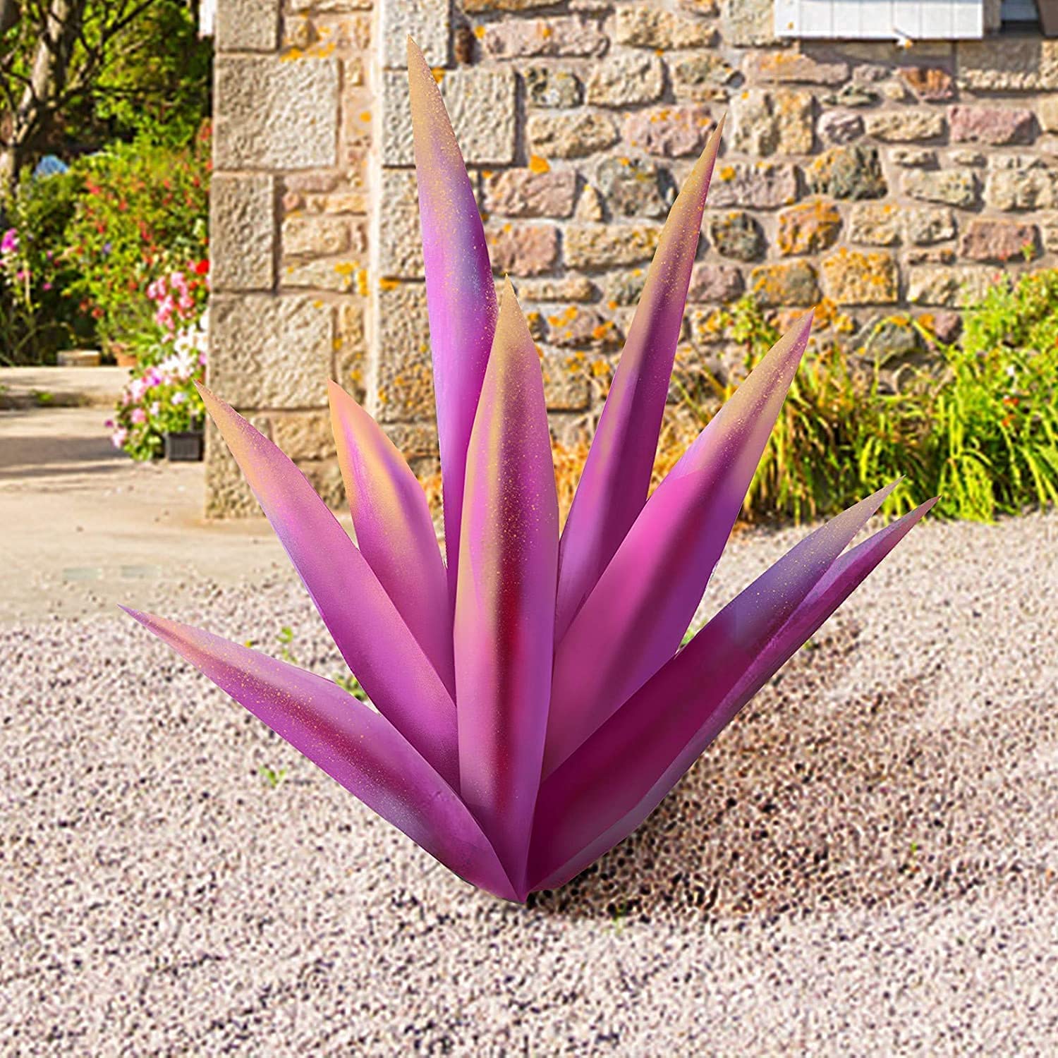 Decorazioni per la casa in Metallo con Piante di Agave, Artigianato per Piante in Ferro di Agave, Figurine in Metallo con Piante di Agave, Prato, Decorazione da Giardino