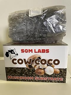 SGM LABS 5 LBS Cow Coco Mushroom Substrate - Sterilized CVG Mix with Manure for High-Yield Fruiting