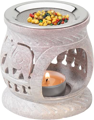 Soapstone Incense Burner with Strainer | 3.34 Inch Height &