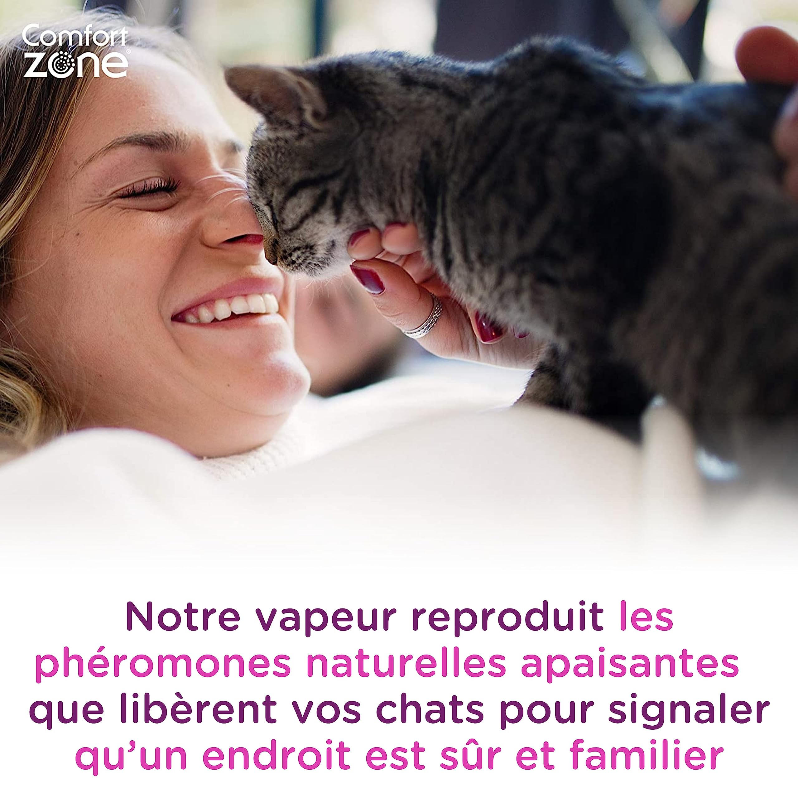 Pack éco de 4 recharges pour diffuseur Comfort Zone (120 Jours) – des phéromones: réduit Le Stress, Le marquage urinaire, Les griffades et Autres comportements problématiques.