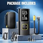 Zune Lotoo Rechargeable Tire Inflator Portable Air Compressor Cordless, 150PSI & 9000mAh Electric Bike Pump with Pressure Gauge & LED Light/12V DC Cable, Digital Airpump for Car Bicycle Motorcycle