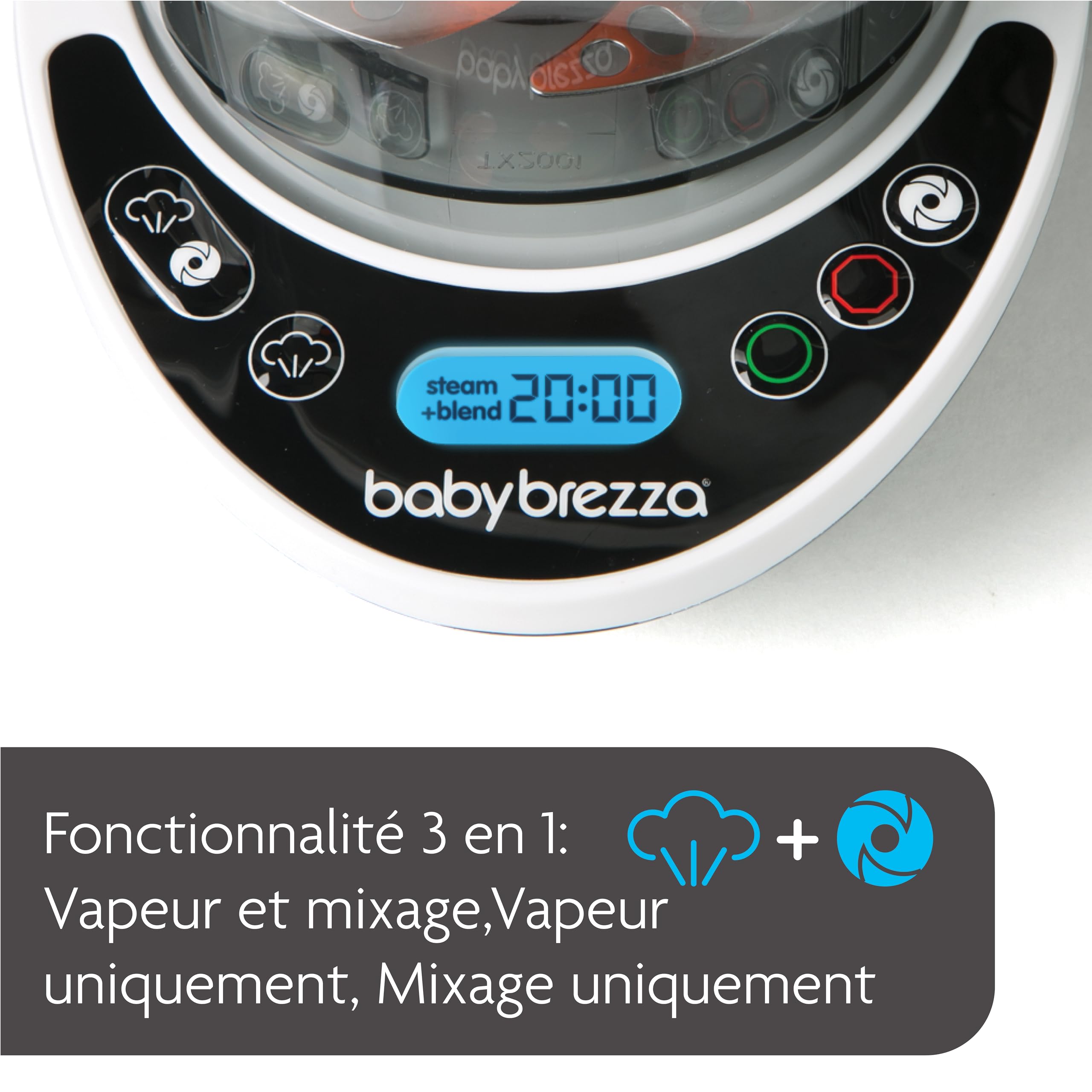 Baby brezza - Food Maker Deluxe - Robot cuisine Multifonction Bébé - Chauffe à la Vapeur Et Mixe Les Aliments par Simple Pression d'un Bouton