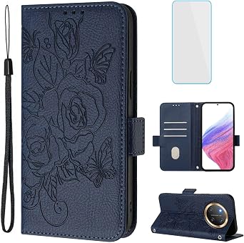 RFID Phone Case Wallet for Honor Magic7 Lite 5G/X9C 5G Dark Blue