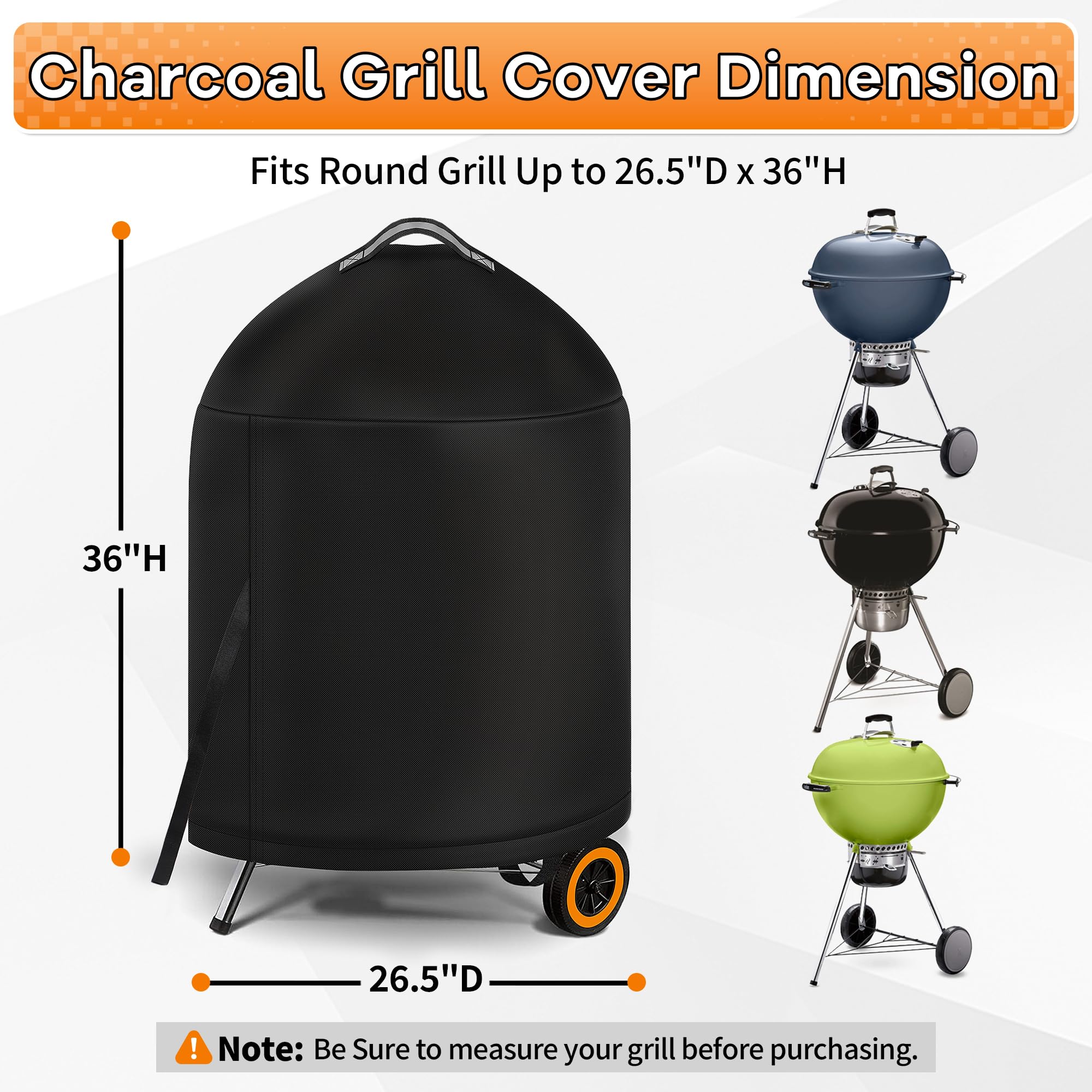 Amazon.com : i COVER Grill Cover for Weber 22 Inch Charcoal Kettle