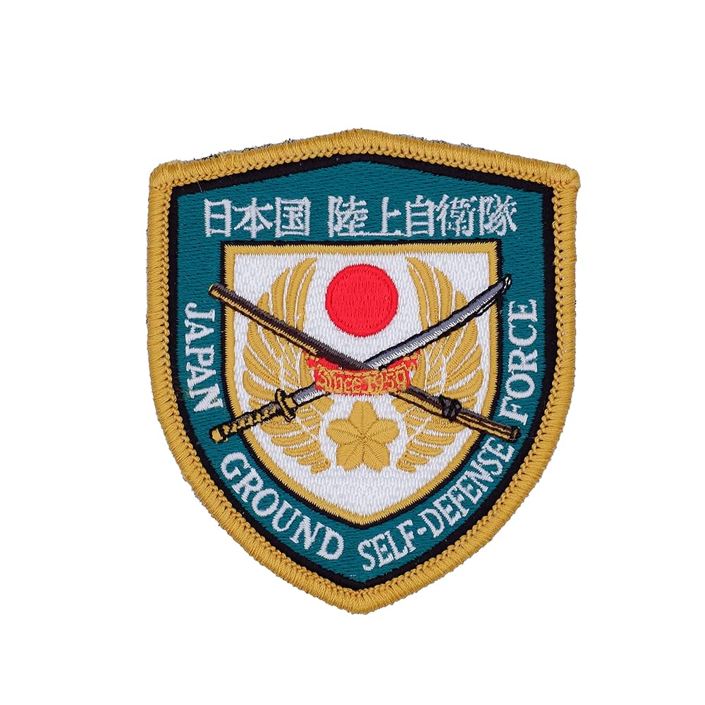 桜刀パッチ　陸上自衛隊 陸上自衛隊エンブレム 桜刀刺繍 丸型（大）パッチ