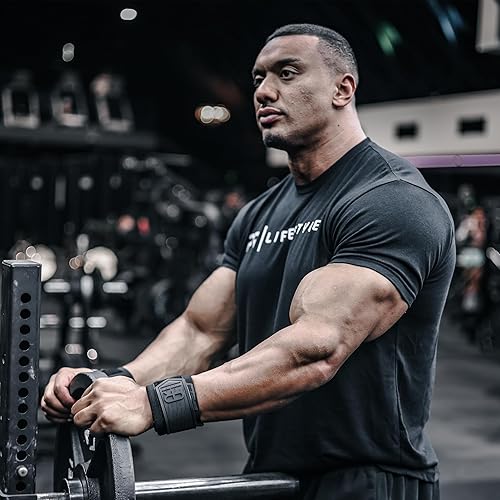 Vista 9 de Muñequeras Premium de Alta Resistencia, Mayor Elasticidad, Costura Reforzada, Correa Extra Ancha, Fuerte Bucle para Pulgar, Muñequeras para Negro