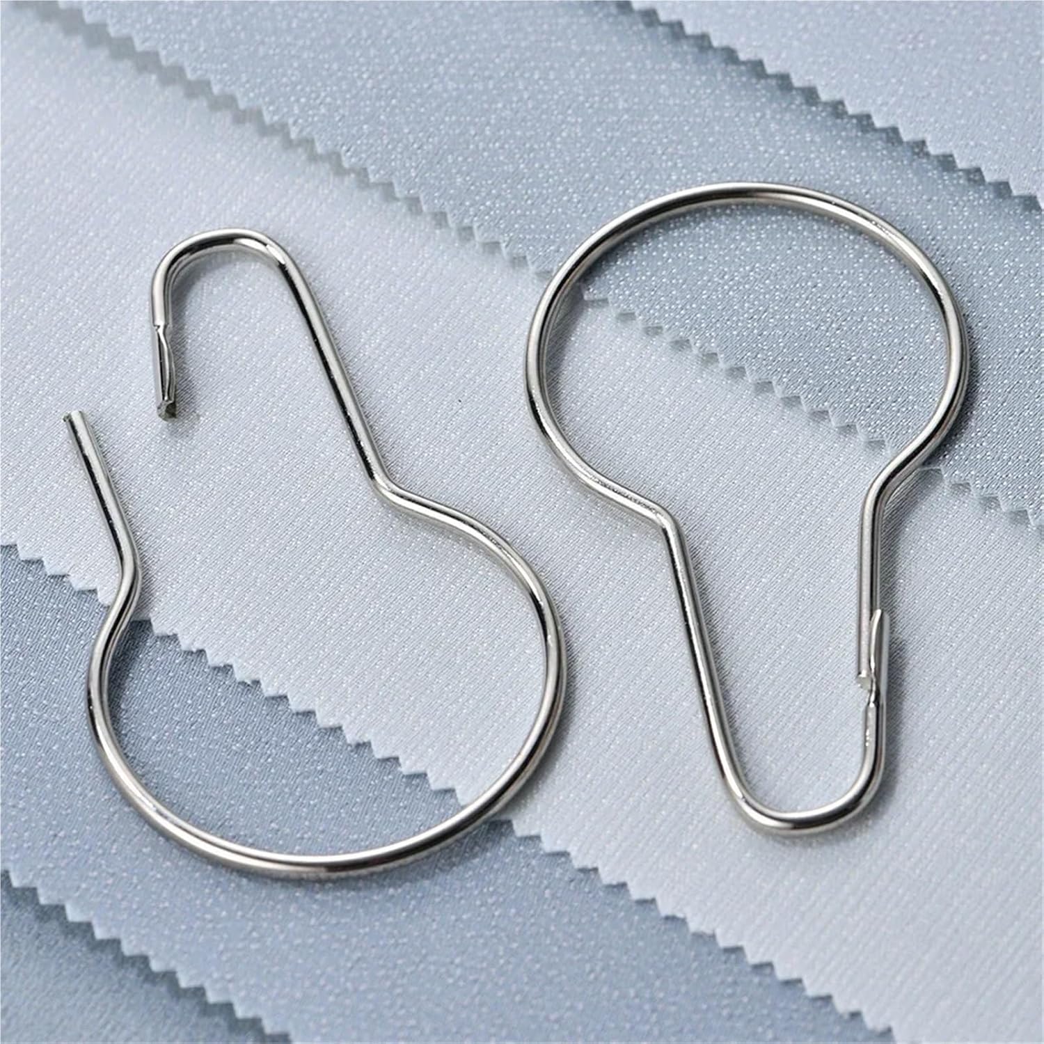 Curtain rings, Curtain Rings 60pcs Glide Roller Hooks for Shower Rod Clamp Home Bathroom Curtain(Size B)