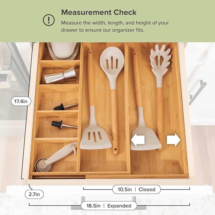 Amazon.com: Adjustable Kitchen Drawer Organizer for Utensils