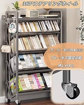Amazon.co.jp: TUIYIDUO ファイルラック ファイルワゴン 本棚 5段 幅 Amazon.co.jp: TUIYIDUO ファイルラック ファイルワゴン 本棚 5段 幅