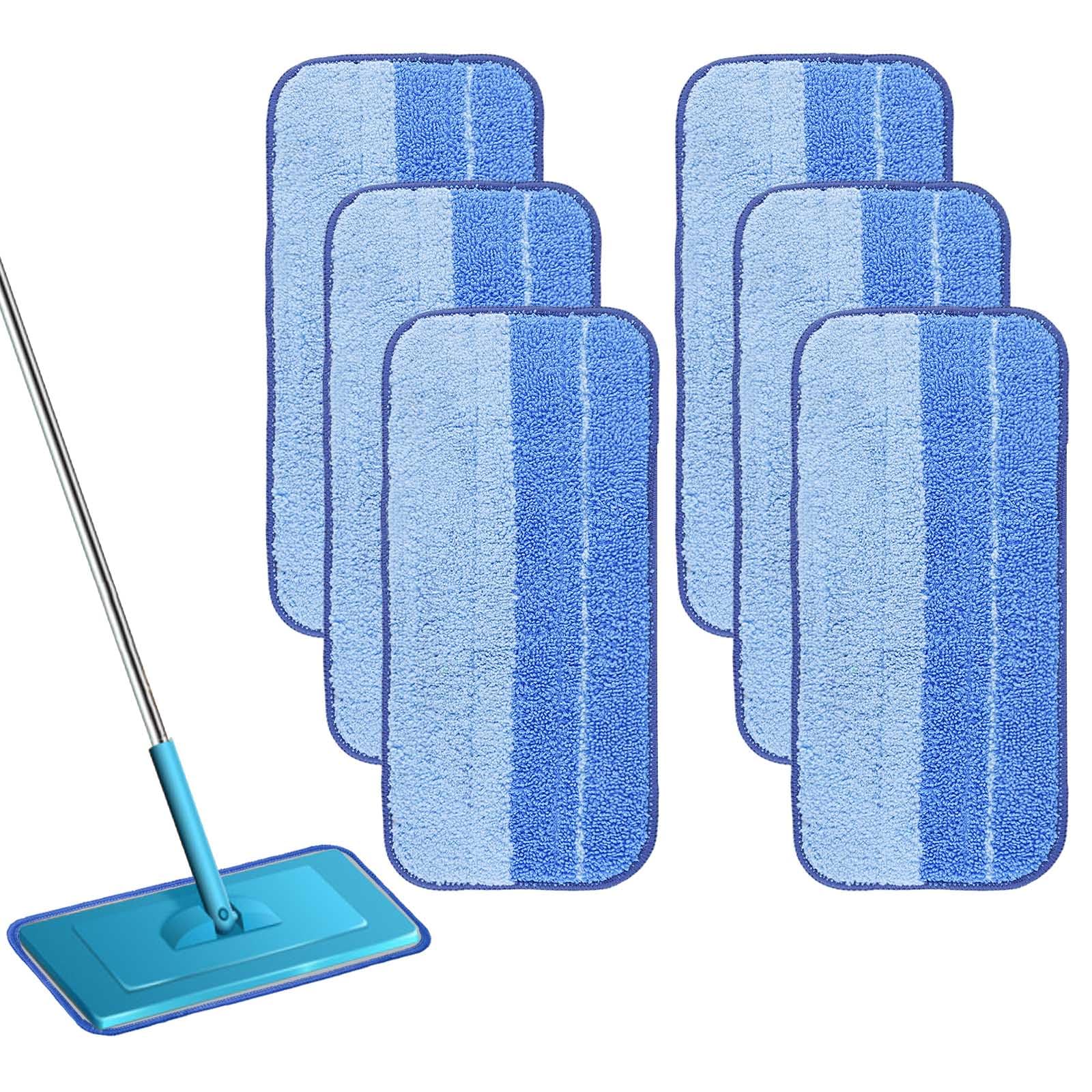 6pcs Mop Pads Compatible with Swiffer Wet Jet Spray Mops, Washable & Reusable Microfiber Refill Pads Replacement for Hardwood and Multi-Surface Floors