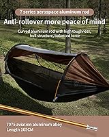 Vista 5 de Hamaca Tienda de Campaña con Mosquitera y Parasol, Extra Grande para 2 Personas, Hamacas Colgantes Ligeras con Correas para Árboles, Tienda Bivvy