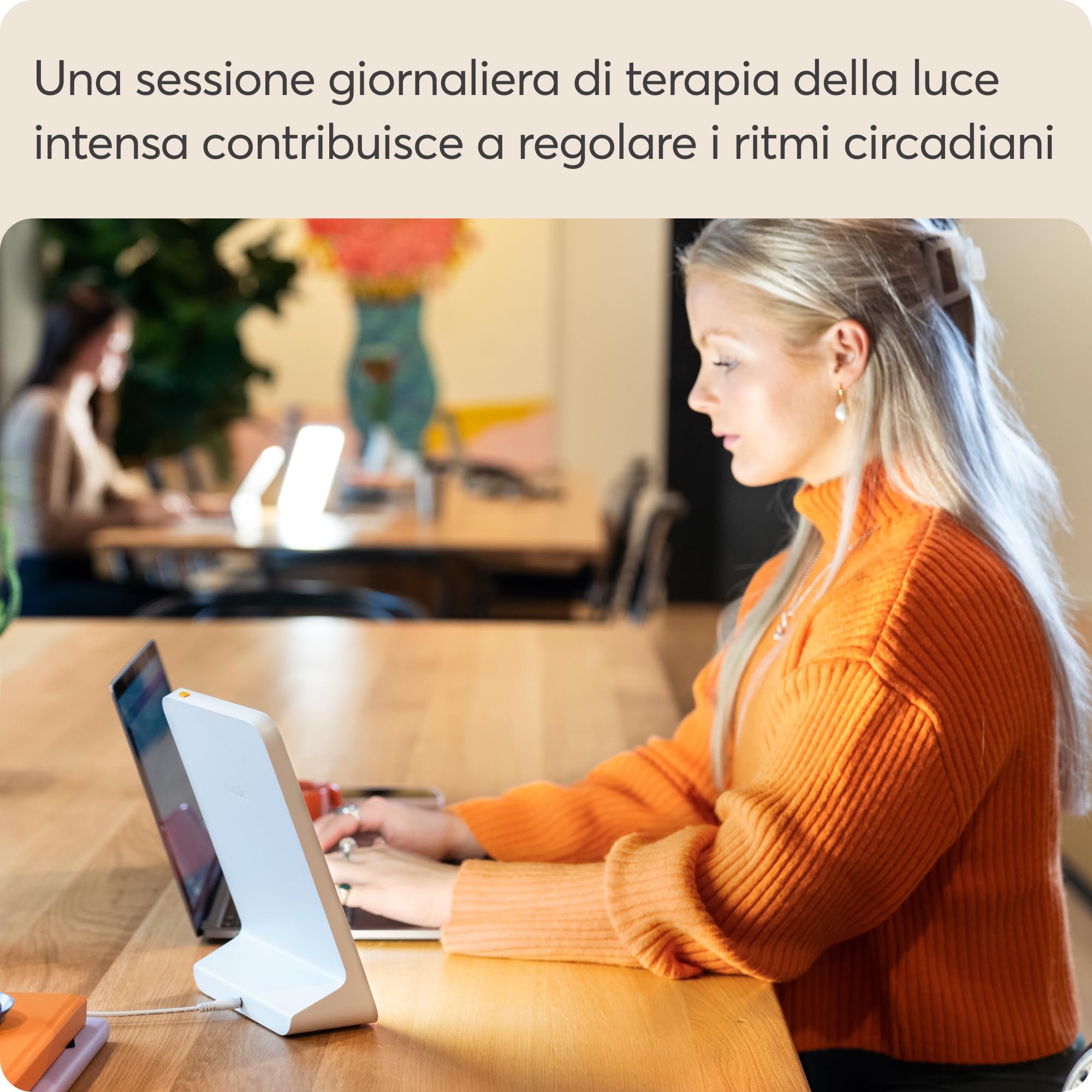 Lumie Mini Lampada compatta per terapia della luce intensa per ottimizzare l'umore, l'energia e l'attenzione