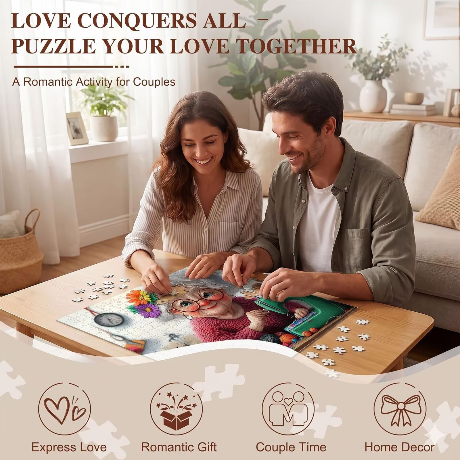 Puzzle 4000 Pezzi Classici, Puzzle Nonna gomitolo di filato 141 x 87 cm, Gioco Educativo e Antistress in Legno con Poster Incluso, Ttività Famiglia, Regalo per Appassionati, Decor Parete, f0-622