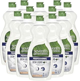 Seventh Generation Professional Dish Liquid, Free & Clear, Unscented, Hypoallergenic for Sensitive Skin, 25 fl oz (Pack of 12)