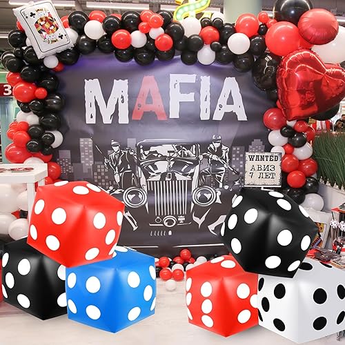 Miniatura 4 de Juego de 4 dados inflables gigantes de 12.6 pulgadas, juego divertido para interiores y exteriores, césped, piscina, fiesta, decoración de juegos de