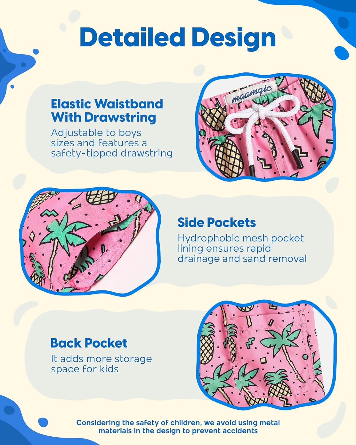 maamgic Boys Swim Trunks Toddler Swim Shorts Little Boys Bathing Suit Swimsuit Toddler Boy Swimwear - Image 3