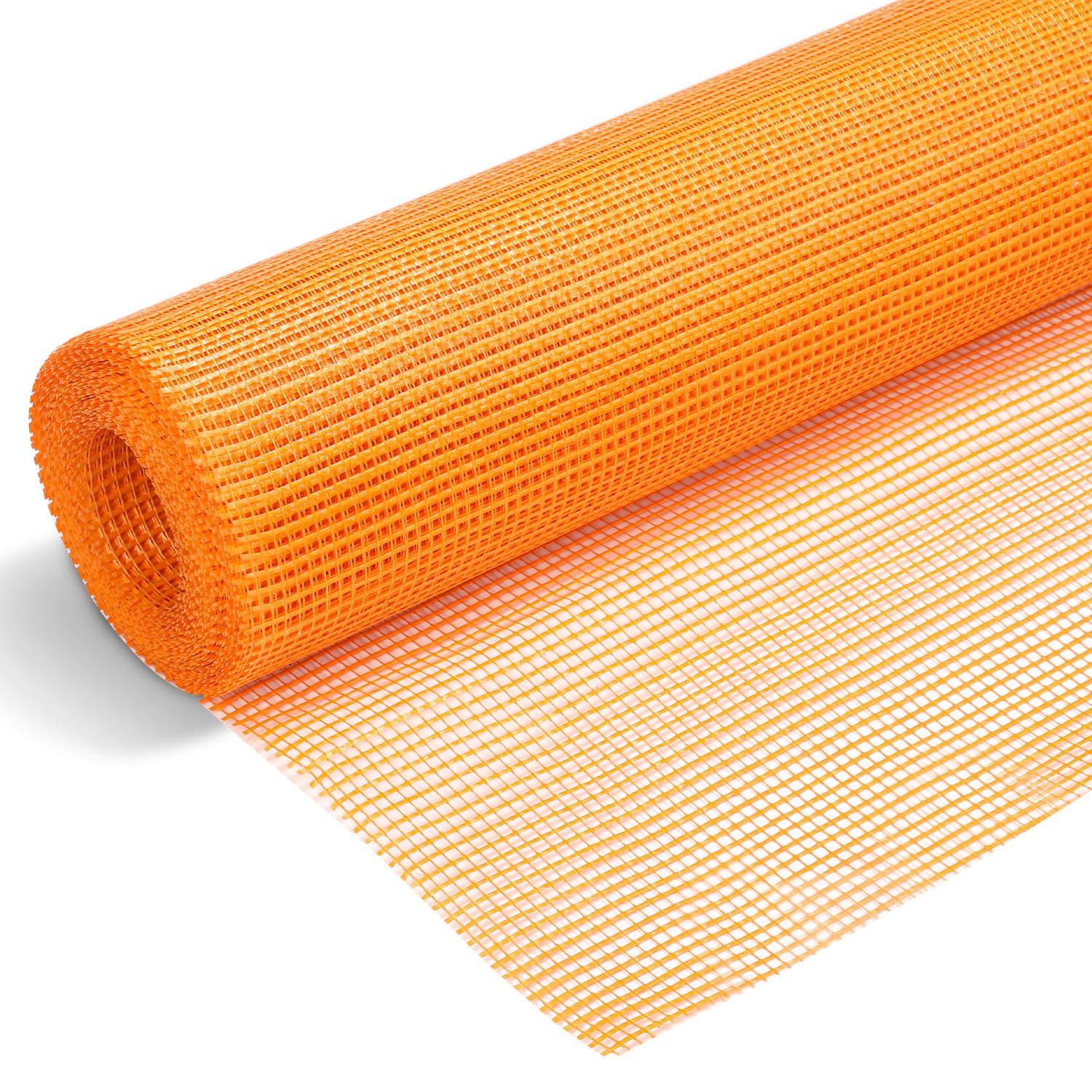 Rete di rinforzo 160 g/m² 1 x 50 m, 4 x 4 mm, in fibra di vetro per intonaco interno ed esterno, tessuto in gesso per facciata e WDVS, griglia di rinforzo resistente agli alcali, arancione