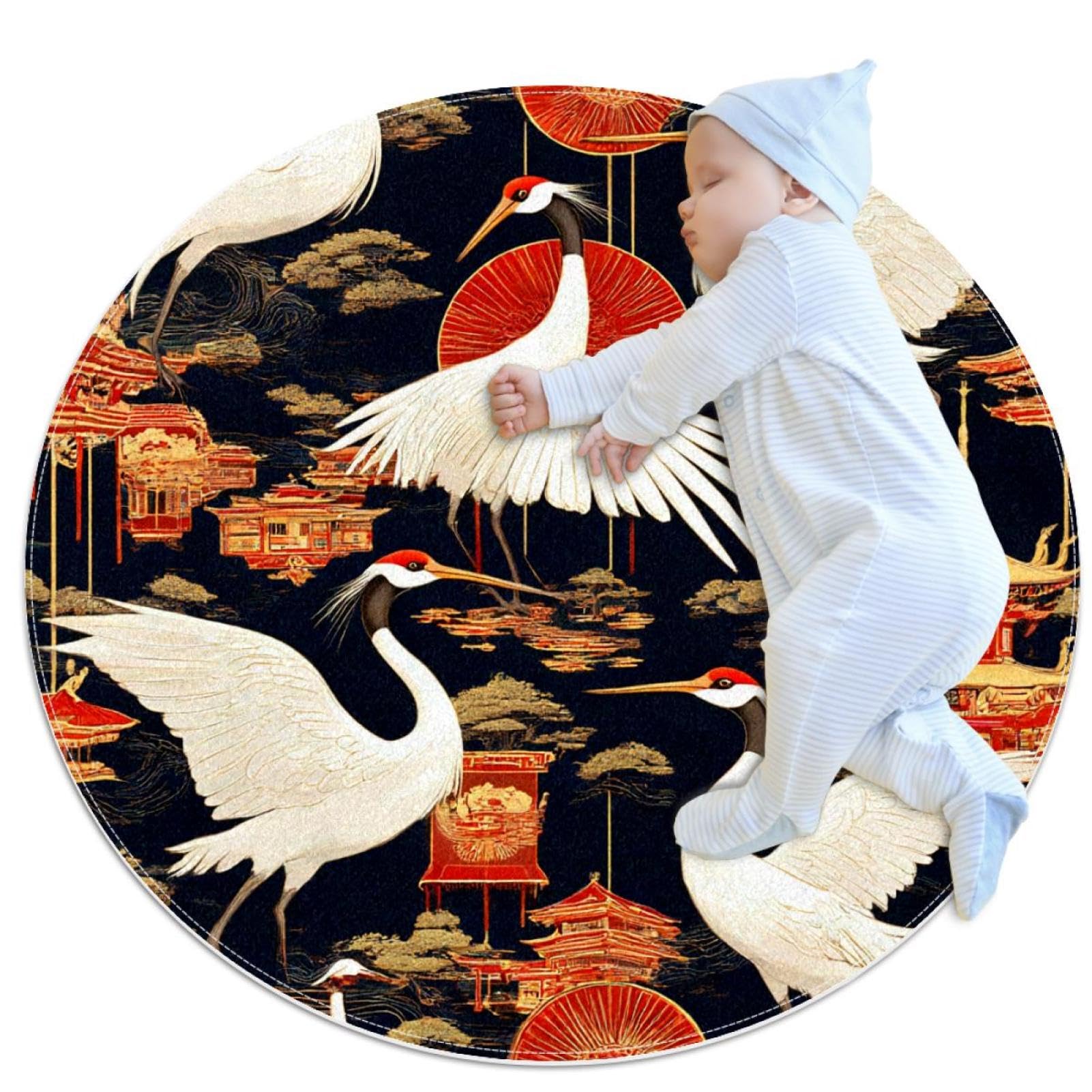 Tapis de salle de bain antidérapant rond 1m pour sécuriser la chambre d'enfant