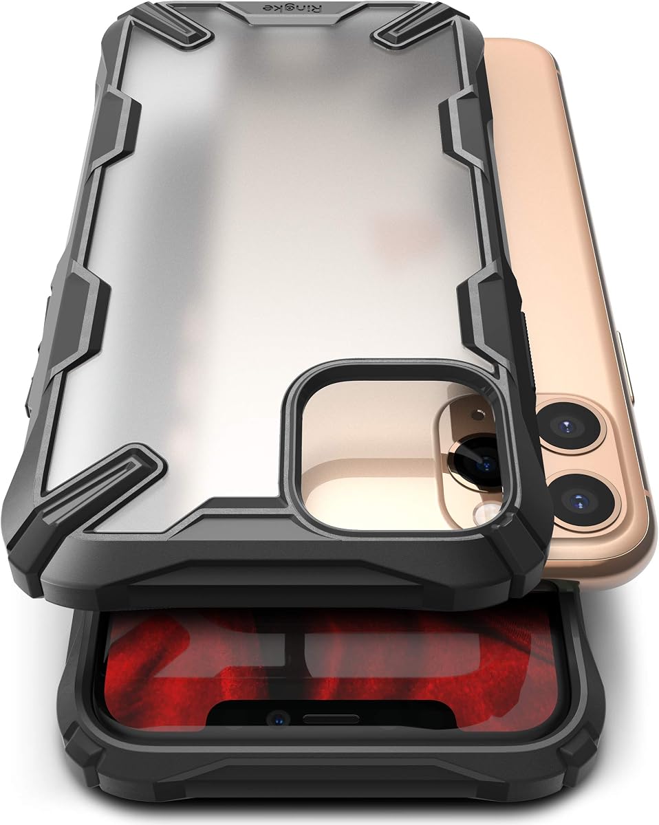 Ringke Fusion-X Matte Compatible con Funda iPhone 11 Pro Max, Funda Translúcida Antideslumbrante Resistente a Huellas Dactilares - Negro