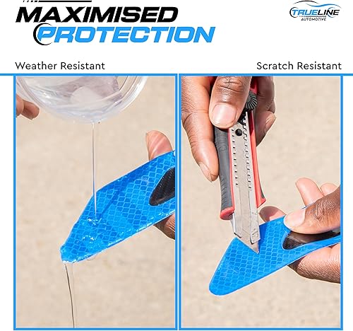 Vista 9 de True Line Automotive Protector de arañazos, kit de 2 piezas de adornos reflectantes para puerta lateral, protector de pintura para automóviles