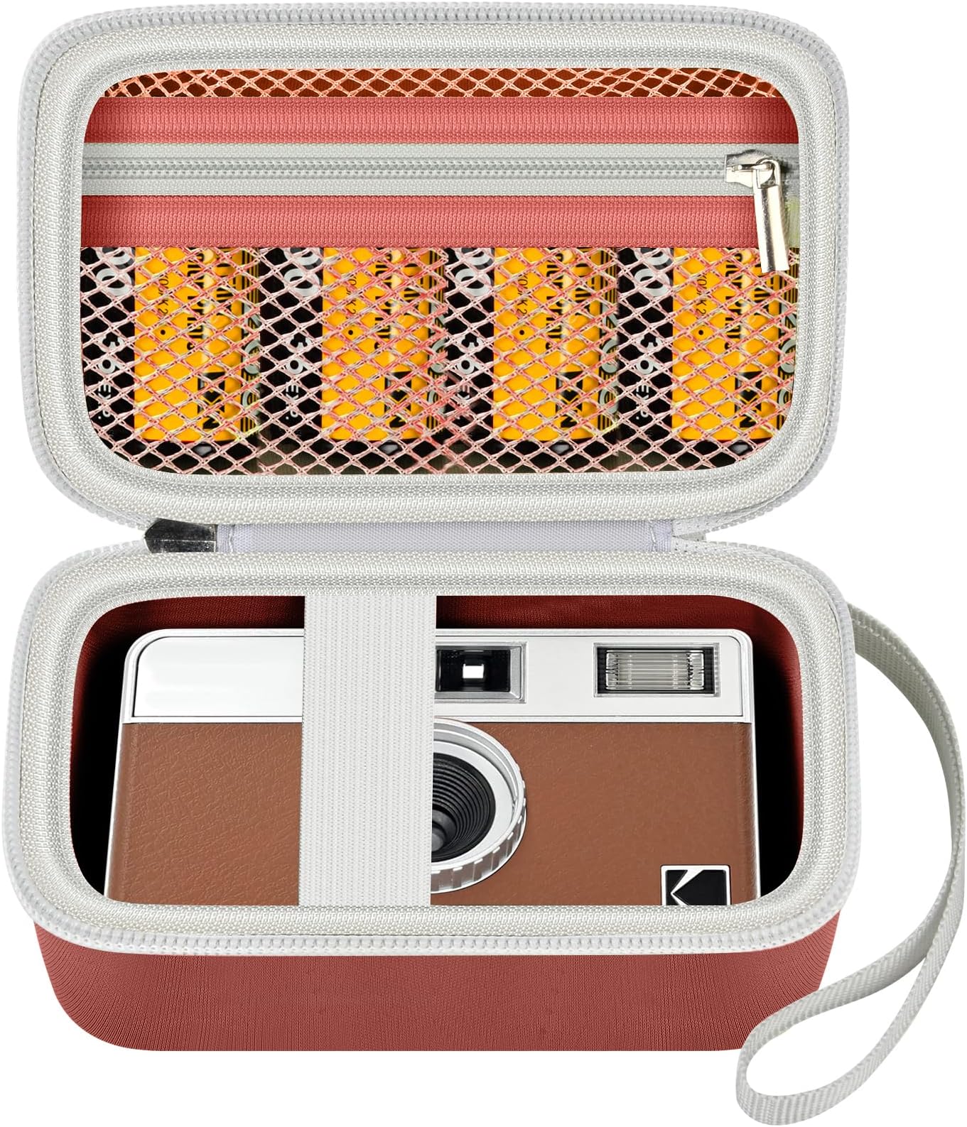 GrapsaDigital Camera Case Compatible with KODAK EKTAR H35 H35N Half Frame Film Camera, Storage Holder Organizer for Kodak Ultra F9 M35 M38 Paper Shoot kamera, 35mm Film Rolls (Box Only)- Brown