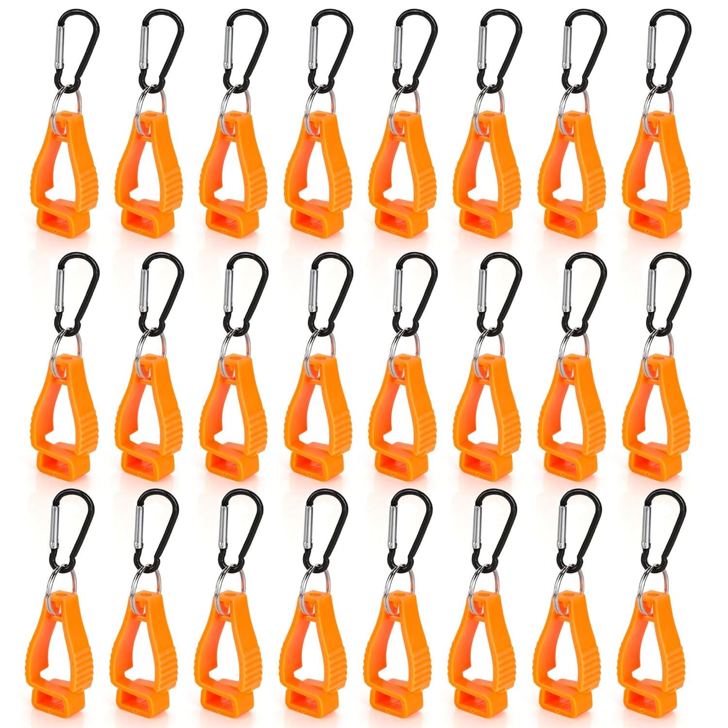 30 PCS Orange Glove Clips for Work Glove Holders, Safety Clip Glove Keeper, Gloves Grabber Clips, Gloves Belt Clips for Worker Construction