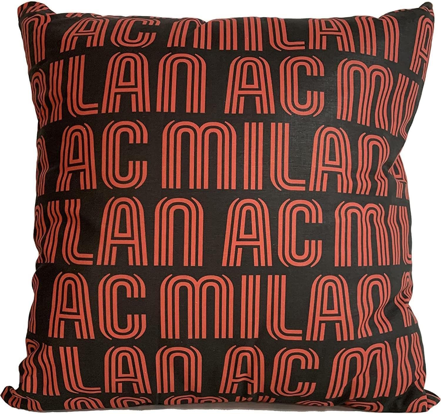 Cuscino Personalizzato Idea Regalo Tifoso Interista Milanista Napoletano Personalizzato Con Nome E Numero Realizzato In Poliestere Misura 40x40CM SFODERABILE (Tifoso Milan, Grafica Classic 40x40