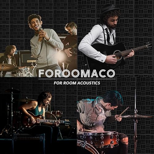 Miniatura 7 de Paquete de 12 paneles de espuma a prueba de sonido para paredes, paneles acústicos estilo cuadrícula de 12.6 x 12.6 x 2 pulgadas para tratamiento