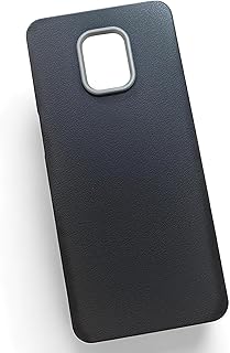 silicone Leather Looking TPU Anti fingerprint Antishock Case compatible with Redmi Note 9 Pro/Redmi Note 9s /Note 9 Pro case/Note 9s case/Note 9s Cover/Note 9 Pro Cover (Black Leather)