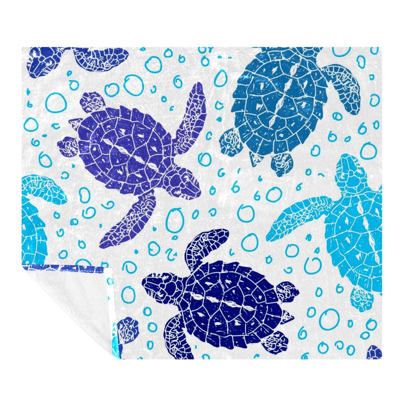 Plaid tortue ocean idée cadeau originale pour anniversaire enfants adultes