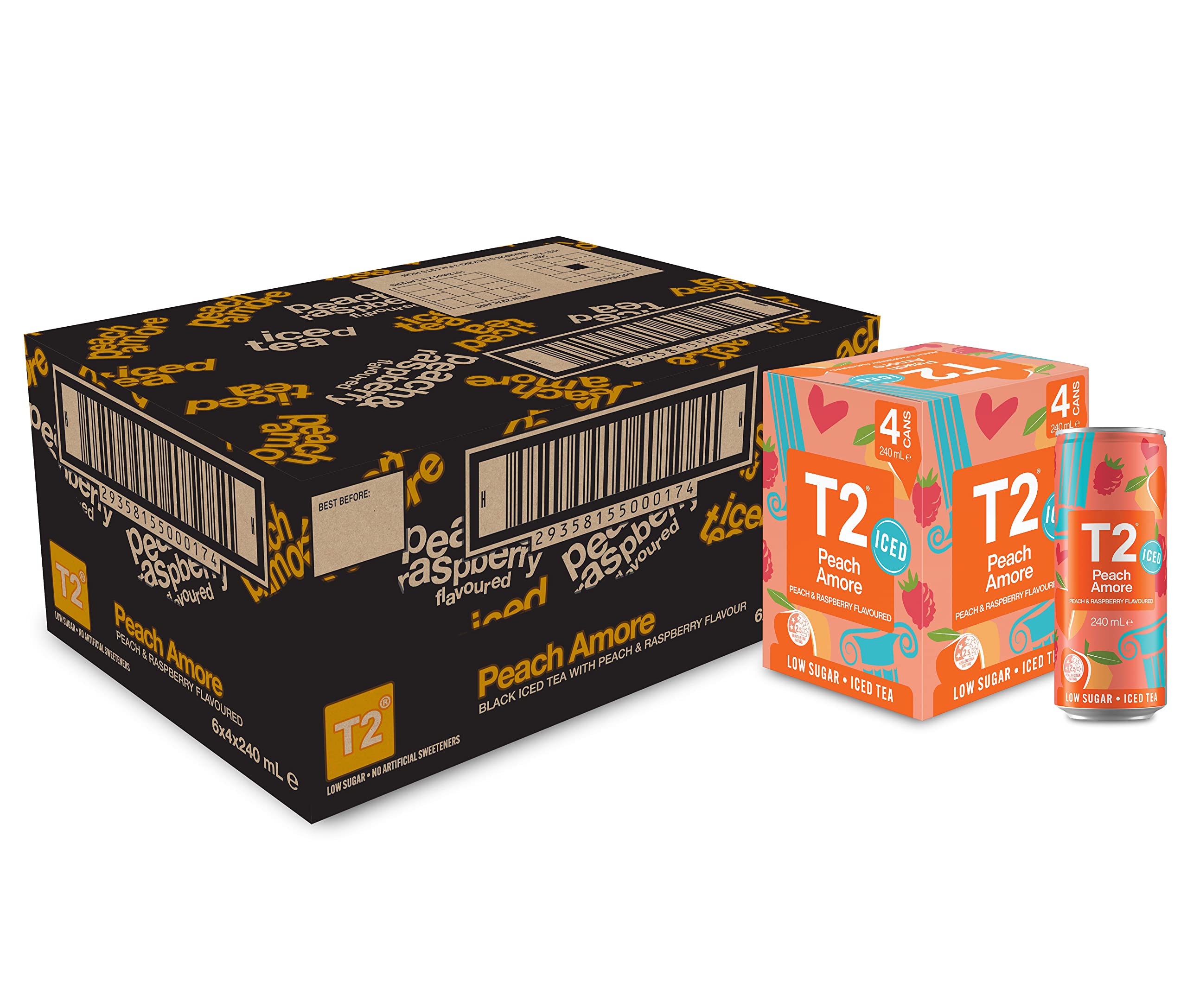 T2 Peach Amore Iced Tea 240 ml (Pack of 24)